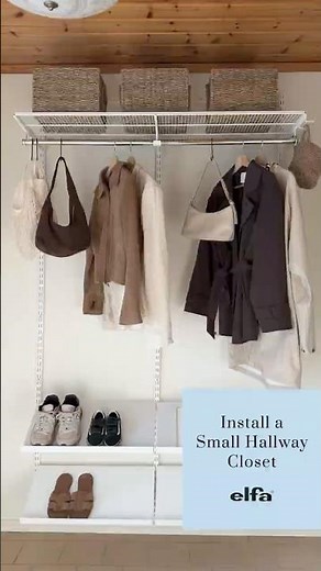Install a hallway closet using the Elfa Starter Kit #diyprojects #closetmakeover #homeimprovement
