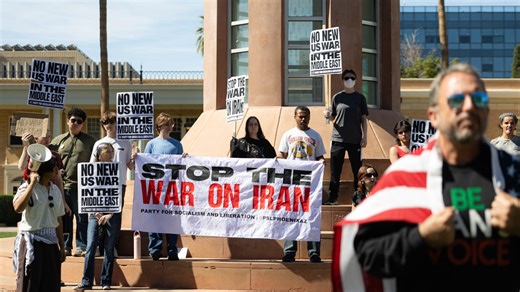 Demonstrators against war in Iran met by counter-protesters on ASU's Hayden Lawn - The Arizona State Press