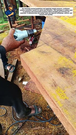 Accurate Timber Drilling with Power Drill | Professional Woodworking Process