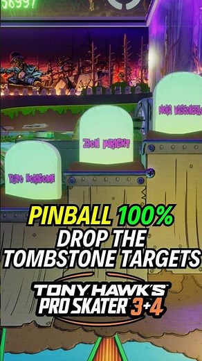 PINBALL DROP THE TOMBSTONE TARGETS | 100% GUIDE |💯Tony Hawk's Pro Skater 3 + 4 🏆