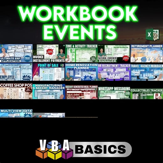 4 comments | 퐖퐎퐑퐊퐁퐎퐎퐊 퐄퐕퐄퐍퐓퐒 (link in comment section) Calling all Excel enthusiasts and VBA beginners!  Join me this Saturday for a powerful training on "Workbook Events"! Learn how to use them effectively with real-life examples, coding tips, and a downloadable cheat sheet. Don't miss out! Set your reminder now! #ExcelVBA #WorkbookEvents #VBABasics #VBACourse #VBALesson #VBAWorkbookEvents | Excel For Freelancers | Facebook