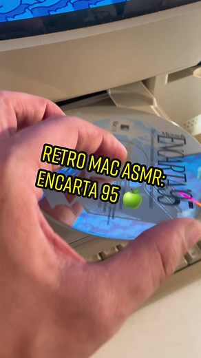 Replying to @petiepal Retro Mac ASMR: Microsoft Encarta Encyclopedia 95 💿 Macintosh Performa 580CD computer circa 1995 #retrocomputer #retrogaming #90s #nostalgia #ASMR #CD #vintagemac