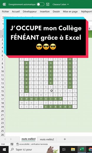 Je te montre comment utiliser les fonctions STXT() et SEQUENCE() afin de pouvoir créer un jeu de mots mêlés 😎 #apprendreexcel #excel #microsoftexcel #formationexcel