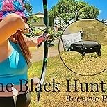 Black Hunter 60" Takedown Archery Recurve Bows for Adults Solid Wood Bow Riser and Glass Fiber Bamboo Maple Laminated Bow Limbs 20-60lbs Hunting Bows for Men and Women Right Hand Recurve Bow Set