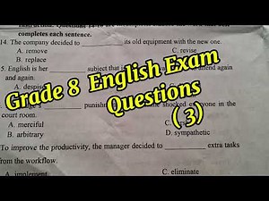 Grade 8 English Exam Questions