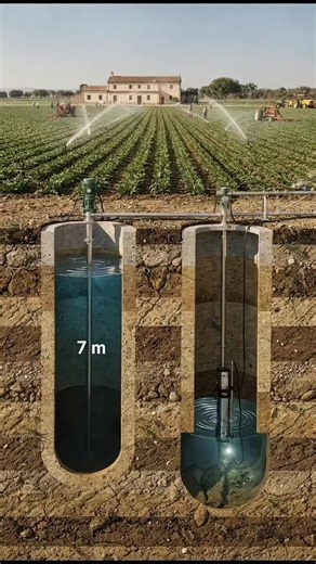Submersible pump or surface pump should never be chosen randomly; everything depends on the depth of the water table in the well. Surface pumps work well in shallow wells up to 7 or 8 meters, while submersible pumps operate underwater and are ideal for deeper wells, providing higher efficiency and fewer suction problems. Choosing the right pump prevents failures, excessive energy use, and pressure losses in irrigation systems. #WaterPumps #IrrigationSystems #RuralEngineering #Hydraulics #WaterWe
