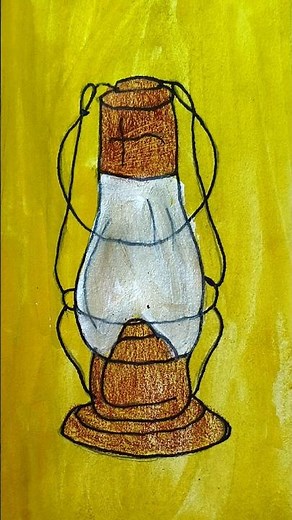 Traditional Lantern Drawing | Hand Painted Oil Lamp Art