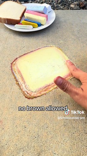 Here’s how you make my two ingredient bread 🍞 color theory chalk art drawing #colortheory #chalkart #chalk #chalkartist #arttok