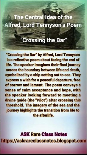 'Crossing the Bar' #by #alfredlordtennyson #centralidea #englishpoetry #fbise #alfredtennyson