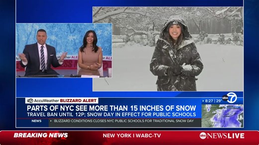 A major nor'easter is barreling through the Northeast Coast, dumping at least a foot of snow or more and prompting the first blizzard warning for New York City in nearly a decade. Follow live updates: https://abcnews.link/RMOITYT | ABC News