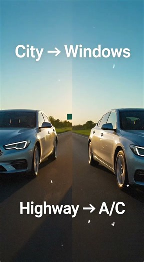 A/C vs Open Windows — What Really Saves Fuel? #CarFacts #fuelsavings