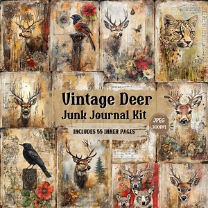 Vintage Deer Junk Journal Pages: Rustic Woodland Ephemera (55 JPG Digital Download - Etsy