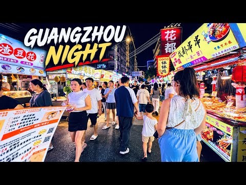 Guangzhou Night Market Walking Tour 🇨🇳 | Amazing Street Food & City Life (4K HDR)