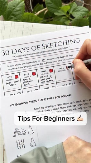 ⏰ Use a timer, and you’ll find it easier to make time for your practice! Decide how long you can practice each day, and stick to it until it becomes a habit. Consistency is key - try something like 25 minutes daily, and watch your skills grow steadily 🌿 Even better, starting right away without overthinking will help you feel more creative and confident. That’s exactly how I started my drawing journey. Just keep practicing and the results will appear! P.S. If you’d like to try sample practice ca