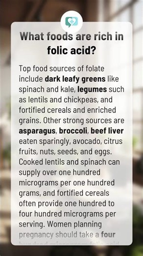 What foods are rich in folic acid?