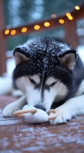 Baby Hands Rattle to Husky | Adorable Baby Wiggles Fingers at Puppy!