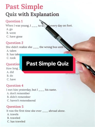 Challenging Past Simple Quiz for English Learners