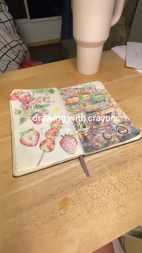Delicious Crayon Drawing: Realism Food Art with Colorful Crayons