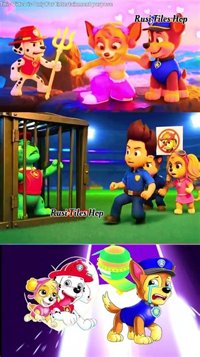 Paw Patrol Scary Chase 🆚 Ryder 🆚 Marshall Fun X Dance Cover | Tiles Hop _ ep119 #pawpatrol #shorts