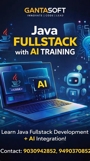 Gantasoft Innovations Private Limited on Instagram: "Best Java training institutes in Hyderabad Kphb #gantasoft #kphb #bachpally #kukatpally #hyderabadtech Java Full Stack + AI (Spring AI) | Industry-Ready Training Still learning only Java? Companies are hiring Java + AI Developers 💡 At GANTASOFT, we train you on Java Full Stack with AI (Spring AI) using real-time projects — not just theory. ✅ Core Java & Advanced Java ✅ Spring Boot + Spring AI ✅ REST APIs & Microservices ✅ AI Integration (Chat