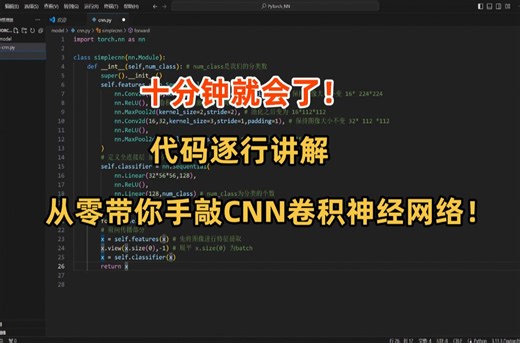 【纯小白教学】从零带你手撸CNN卷积神经网络代码，从卷积神经网络认识深度学习！ -人工智能|深度学习|神经网络
