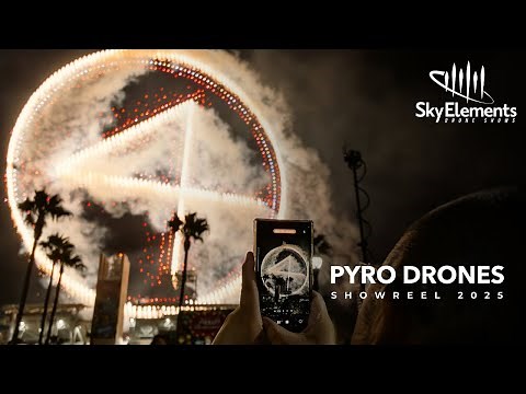 Pyro Drones Showreel (Fireworks on Drones) | Sky Elements Drone Shows