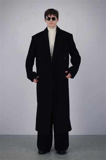 Damien Cashmere Double Coat ( BLACK )
