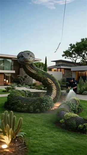 Giant Tree Boa Wrapped Around This Luxury Garden Tree! 🐍🌳