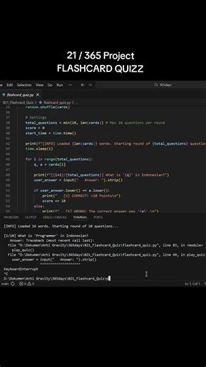 jangan lupa terus support gais😁👑 #flashcard #coding #python