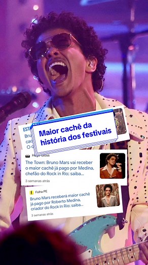 Cachês Milionários: Bruno Mars e o Rock In Rio