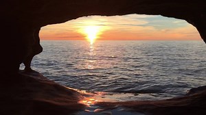 A moment in a Lake Superior cave at sunset..Taken a couple of evenings ago near Munising, MI. Thanks for sharing Michigan Nut Photography. | Michigan Nut Photography