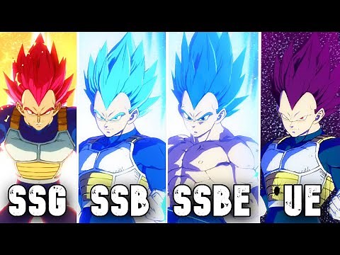 Dragon Ball FighterZ: Vegeta SSG, SSGSS, SSBE, Ultra Ego (4K 60FPS)
