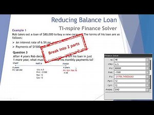 Reducing balance loans finance solver