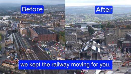 36K views · 339 reactions |  The first passenger train pulled into Huddersfield station this morning following 30 days of major upgrades!  A big milestone in phase one of the station upgrades. One step closer to faster, cleaner, more reliable trains across the North:  https://www.networkrailmediacentre.co.uk/news/first-passenger-train-pulls-into-huddersfield-station-following-30-days-of-major-upgrades #TRU | Network Rail | Facebook