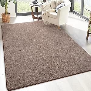 Keeko Soft Rugs for Bedroom, 3x5 Living Room Area Rug Washable Memory Foam Small Entryway Throw Rugs Low Pile Minimalist Non Slip Bedside Rug Carpet for Kids Nursery Dorm Room Decor Brown