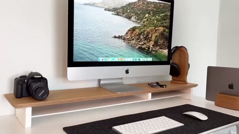 Maple Wood Monitor Riser: Desk Shelf Organizer - Etsy