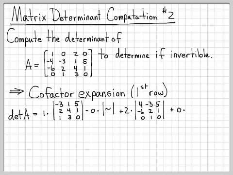Matrix Determinant Computation #2 (4x4) - Linear Algebra Example Problems