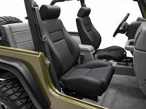 Smittybilt Jeep Wrangler Front Contour Sport Bucket Reclining Seat; Black Denim 49515 (76-02 Jeep CJ5, CJ7, Wrangler YJ & TJ)