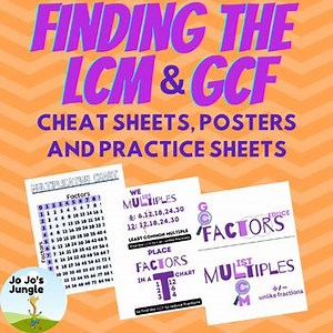 Finding the LCM and GCF Printables with Video Help
