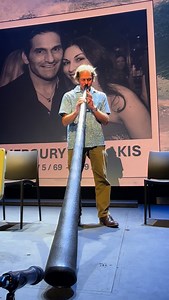 Lifelong friend Scotty Romaine paying his respects to our brother and all those who have passed. There hasn’t been a dry eye in the house, as Jack would say “chicken skin” 🥹 Please join us tonight for Modern Collective and Storm Riders as Scotty will be reconnecting us to Merc and our ancestors through his amazing art. The Psillakis twins went to the Opera House to see Storm Riders on the big screen in 1982. The brothers, along with other @longyboardriders crew sat back as @rabbitbartholomew @w