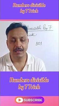 Number divisible by 7 Trick #maths #education #youtube