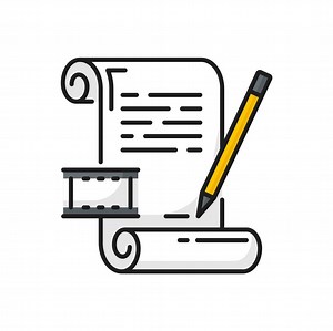 Film scenario, video production icon or pictogram