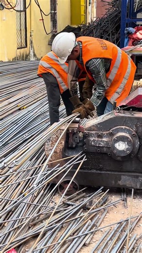 Cutting rebar by machine #construction #shorts #building #civilengineeringgroups
