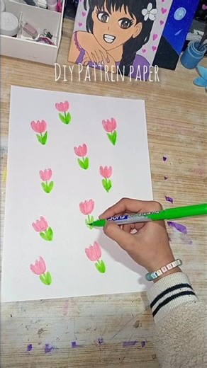 Diy pattern paper 🫶🌷#diy#art #pattern #paper #beautiful #drawing