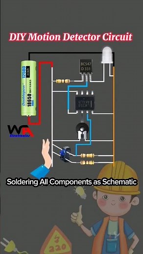 DIY Motion Detector Circuit Using LM358 & BC547 Transistor #motiondetection #diyelectronics