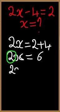 Solve Linear Equation Fast: 2x − 4 = 2 | Step-by-Step Algebra Tutorial for Beginners