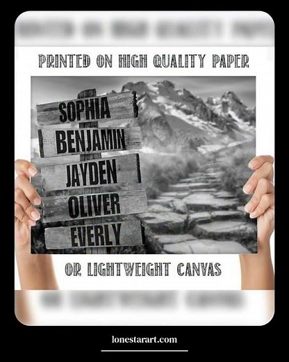 Personalized - Names Sign Post Art - Mountain Path - Print or Canvas