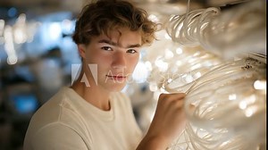 Worker Connecting Ethernet Cable to Patch Panel in a Structured Environment