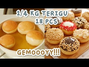Super Lembut!! Dough Kecil Jadi Donat Montok! 250 gram Terigu 18 pcs donat