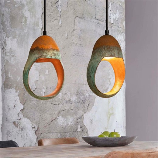 Set of 2 Handmade Patina Copper Dome Pendant Lights – Moroccan Lighting - Etsy